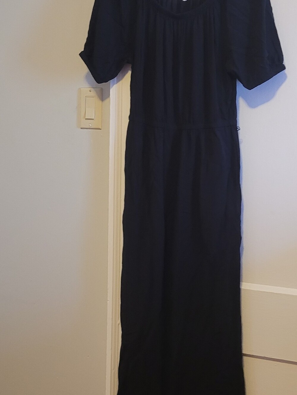 Gap Women's Black Cotton Short-Sleeve Fun Baggy Romper